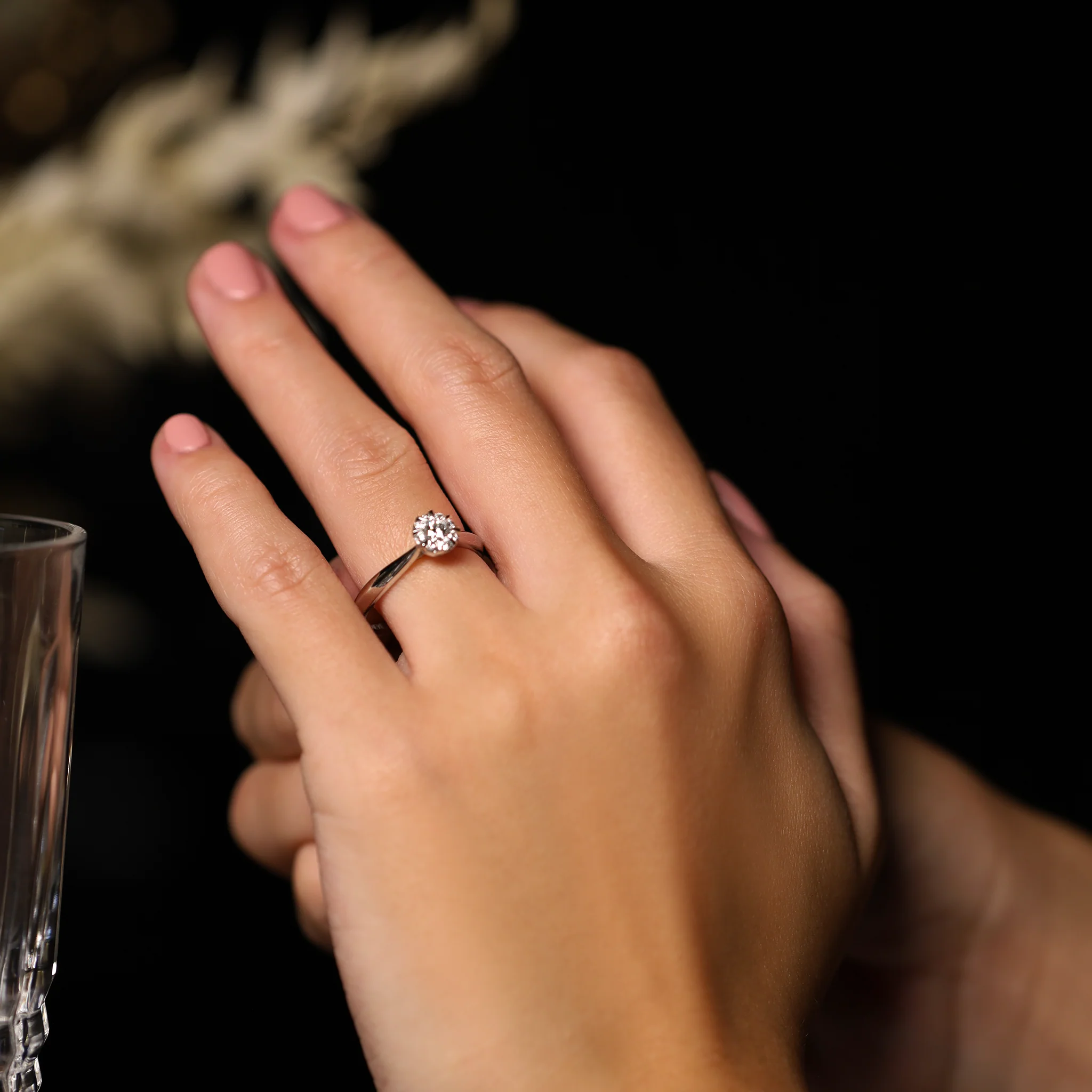 DIAMOND HALO ENGAGEMENT RING - Image 5