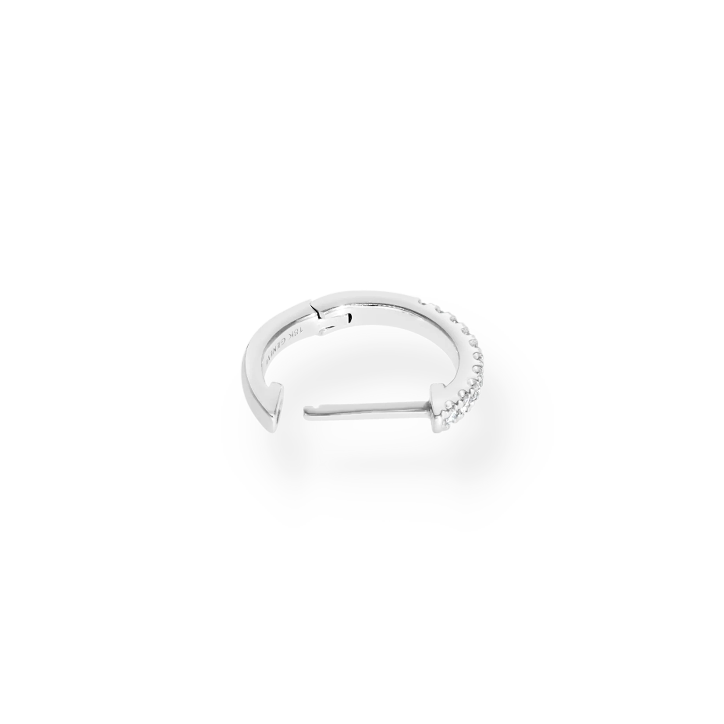 WHITE DIAMOND HOOP EARRINGS - Image 2