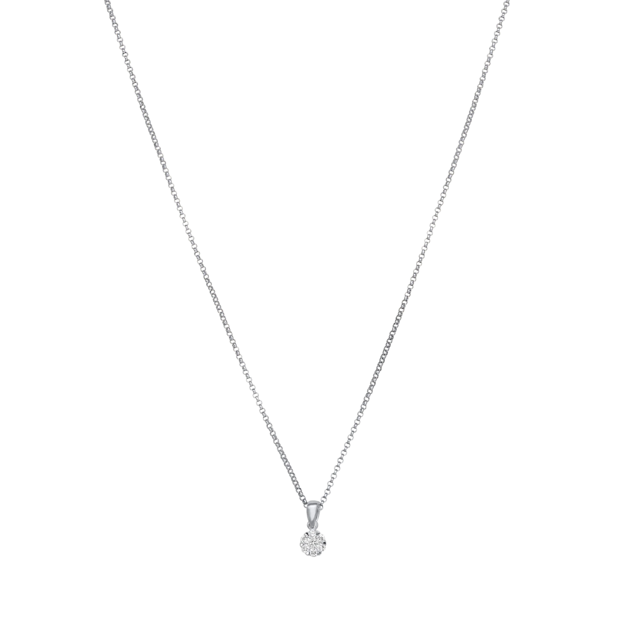 WHITE DIAMOND CLUSTER PENDANT - Image 3