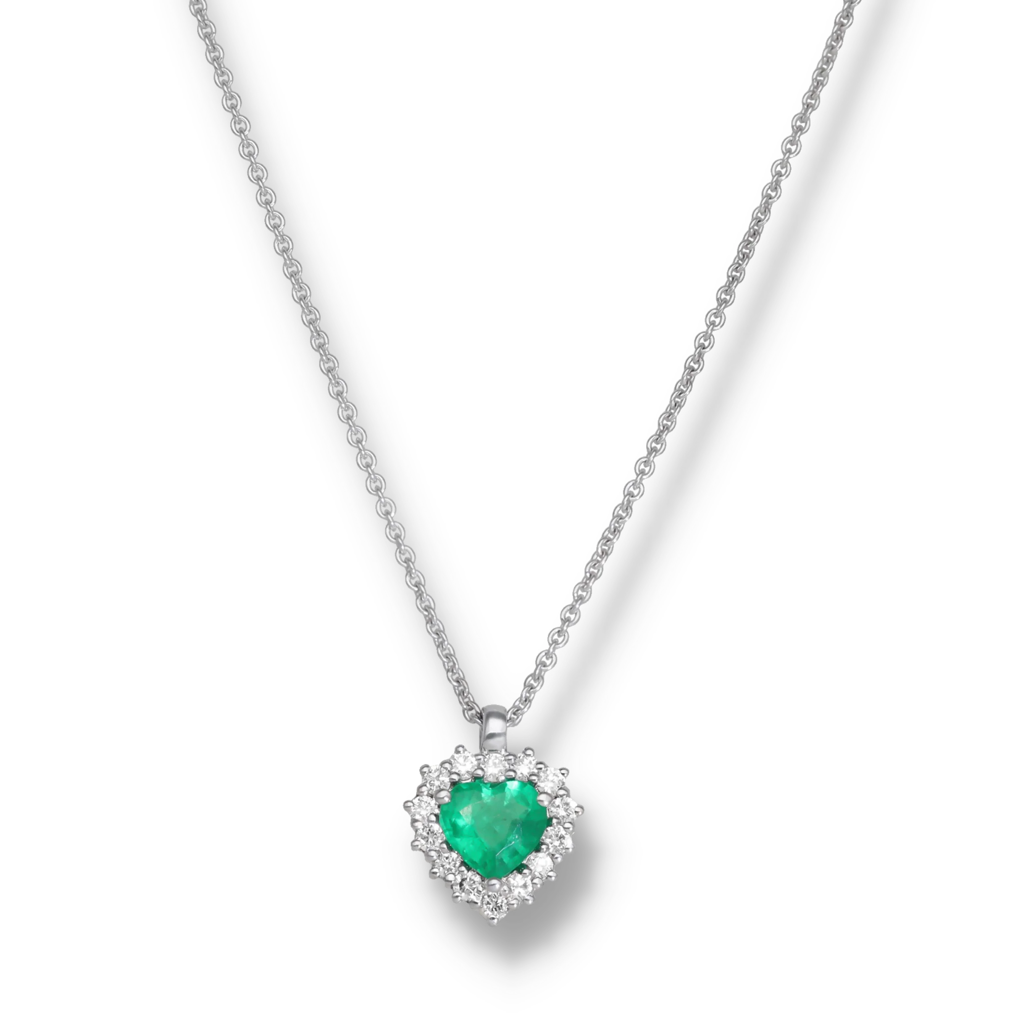 WHITE DIAMOND HALO NECKLACE - Image 2