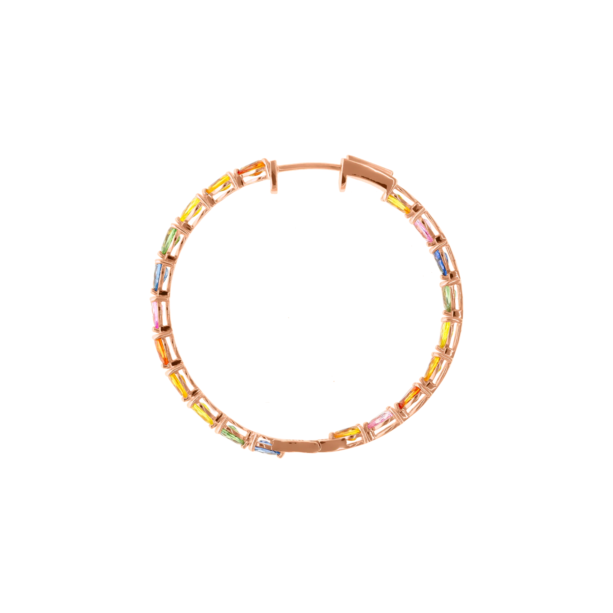 SAPPHIRE RAINBOW HOOP EARRINGS - Image 3