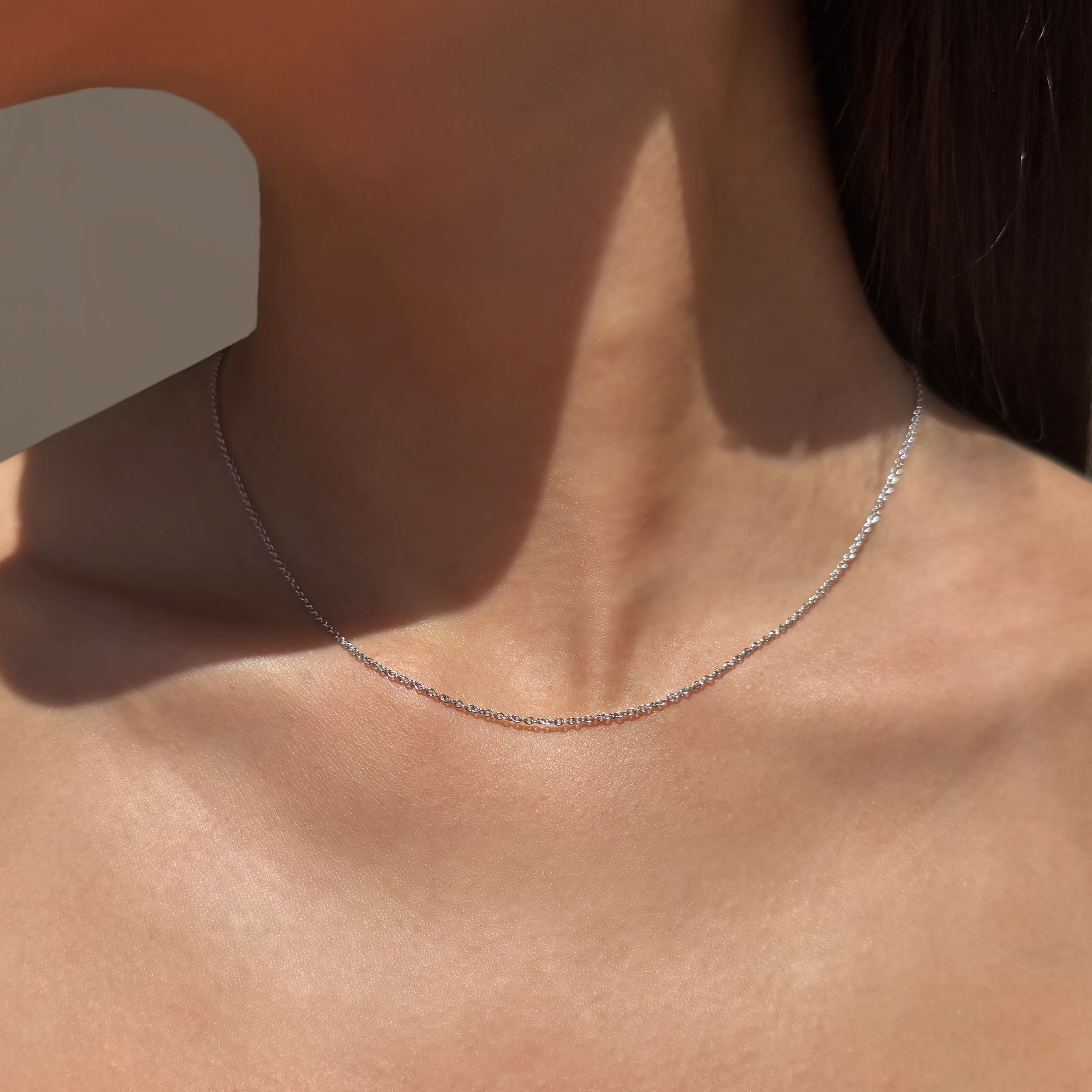 WHITE GOLD CHAIN NECKLACE - Image 4