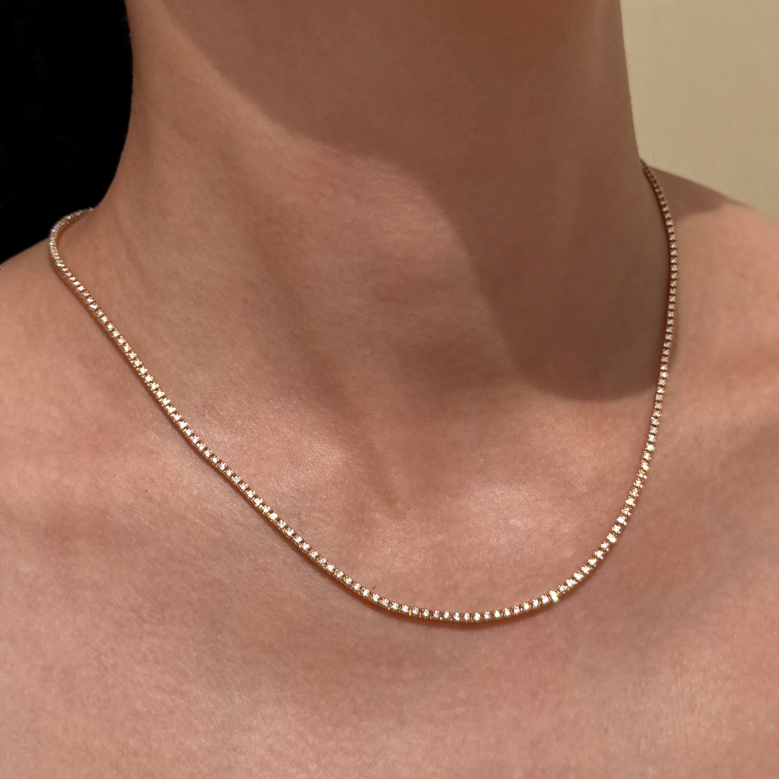 ROSE GOLD TENNIS NECKLACE - Image 4