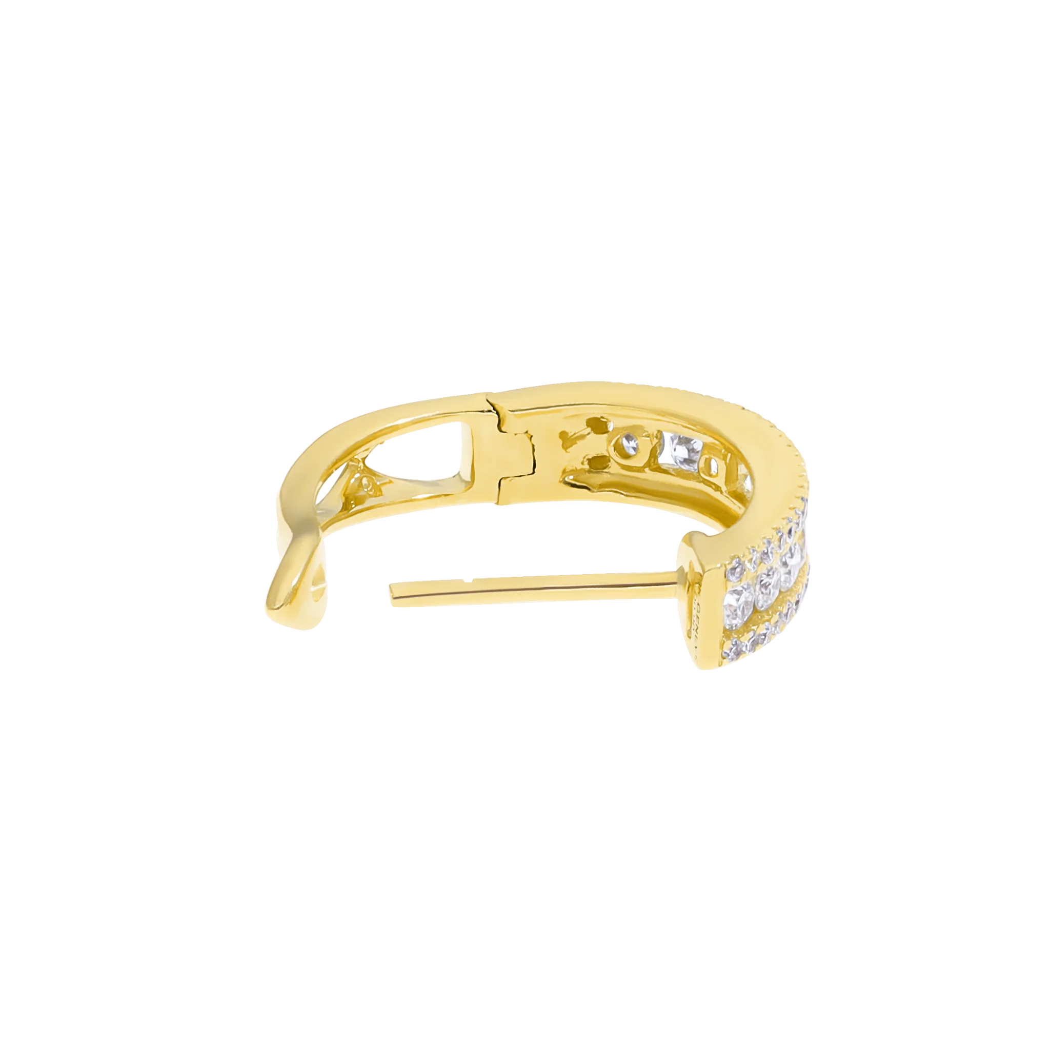 WHITE DIAMOND HOOP EARRINGS - Image 2