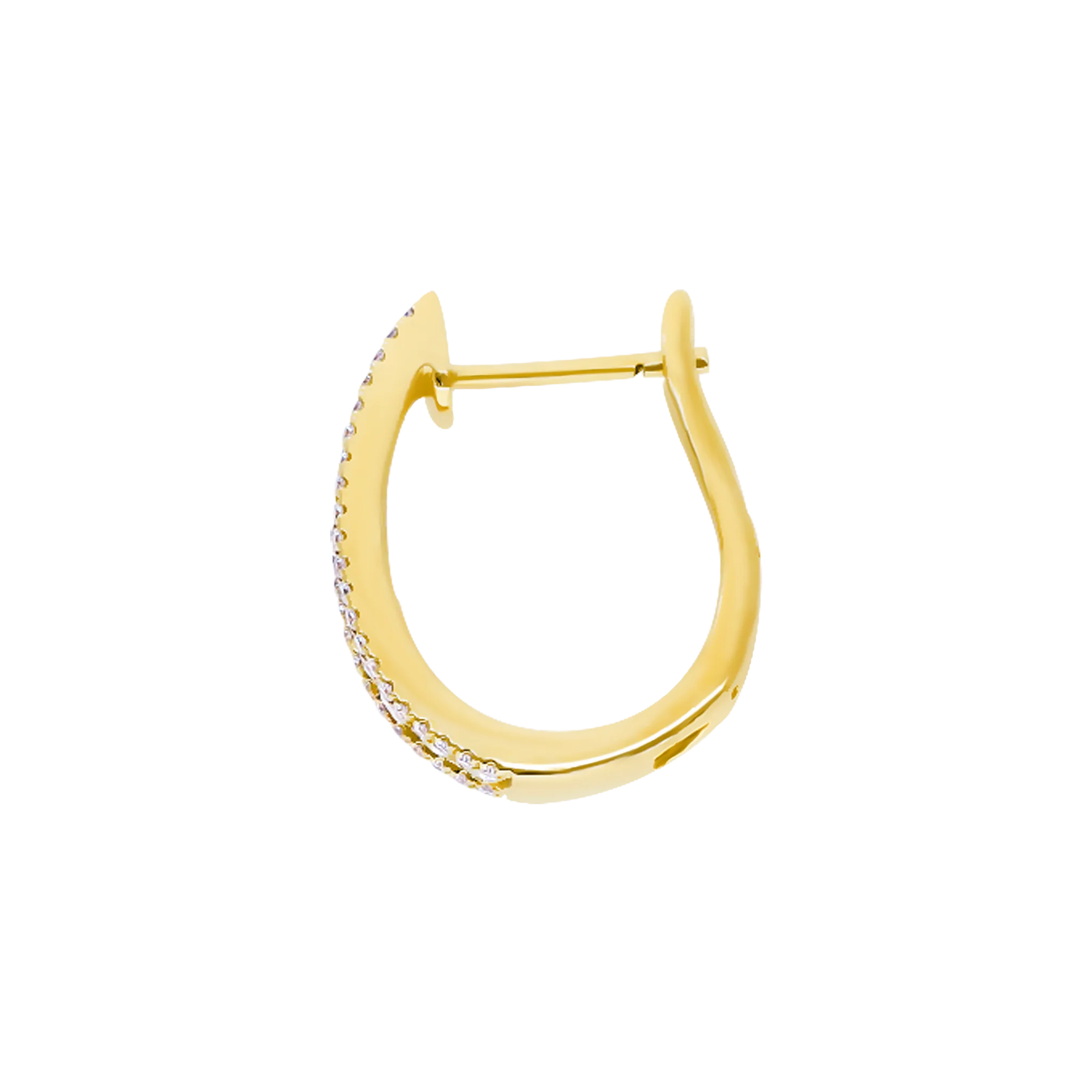 WHITE DIAMOND HOOP EARRINGS - Image 3