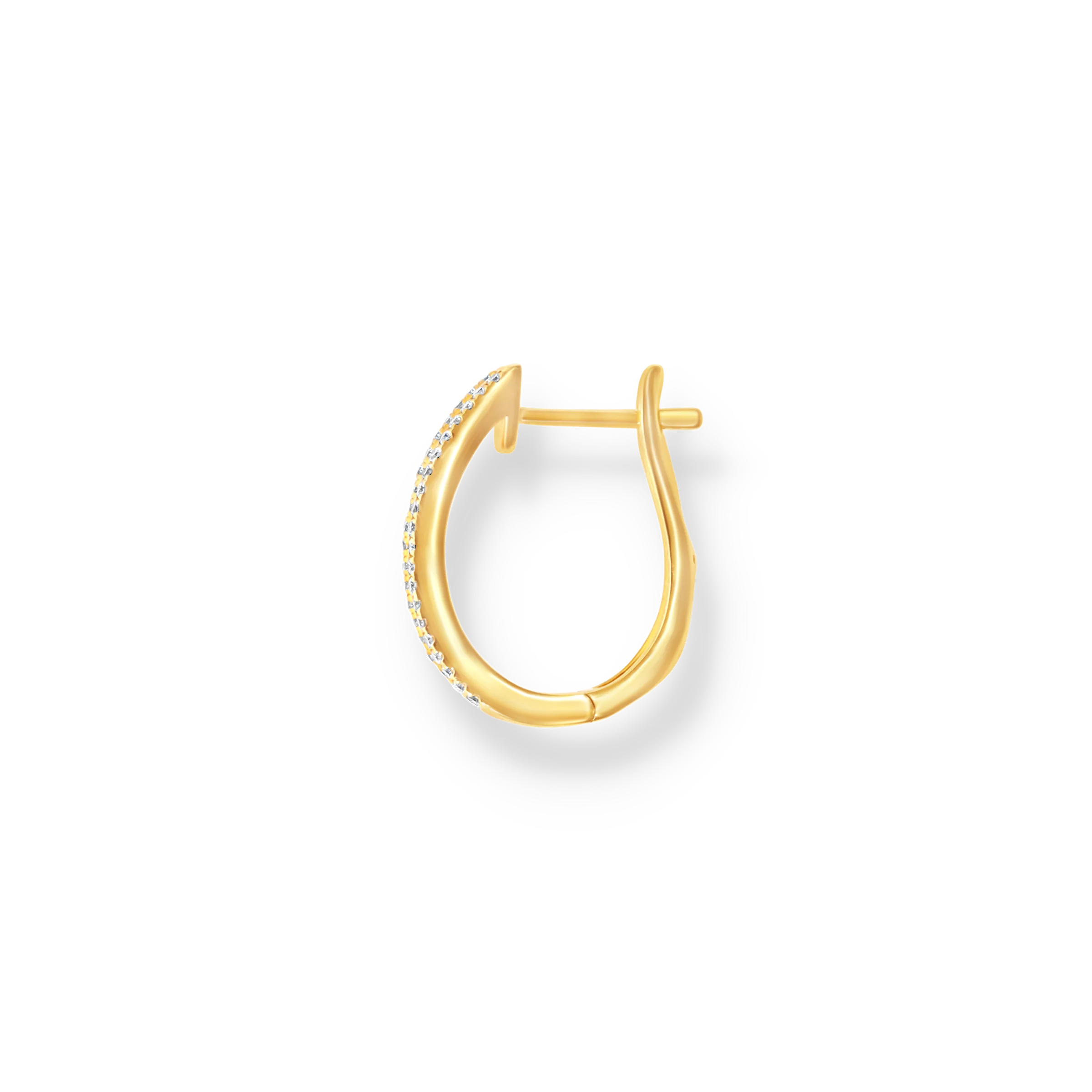 WHITE DIAMOND HOOP EARRINGS - Image 3