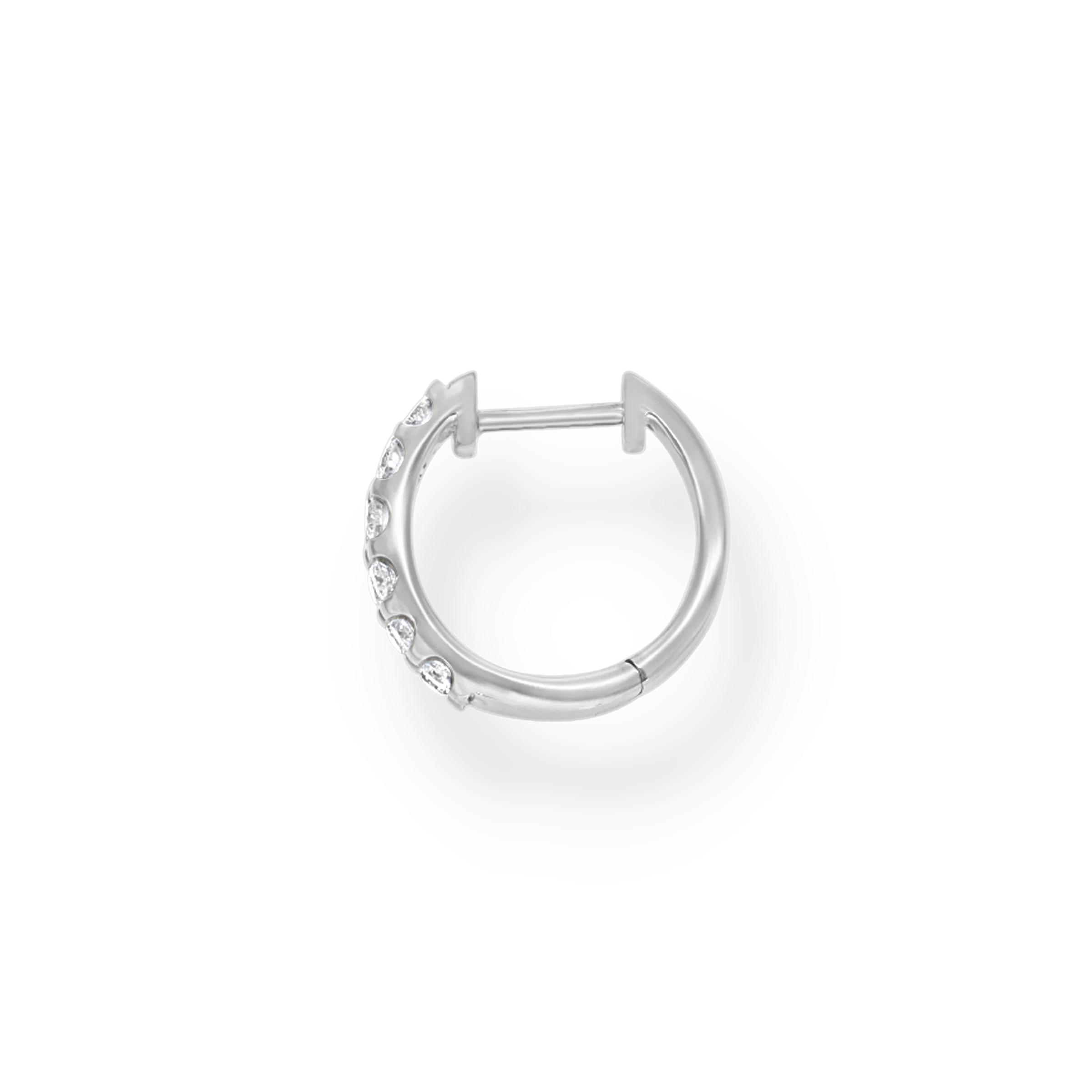 WHITE DIAMOND HOOP EARRINGS - Image 3