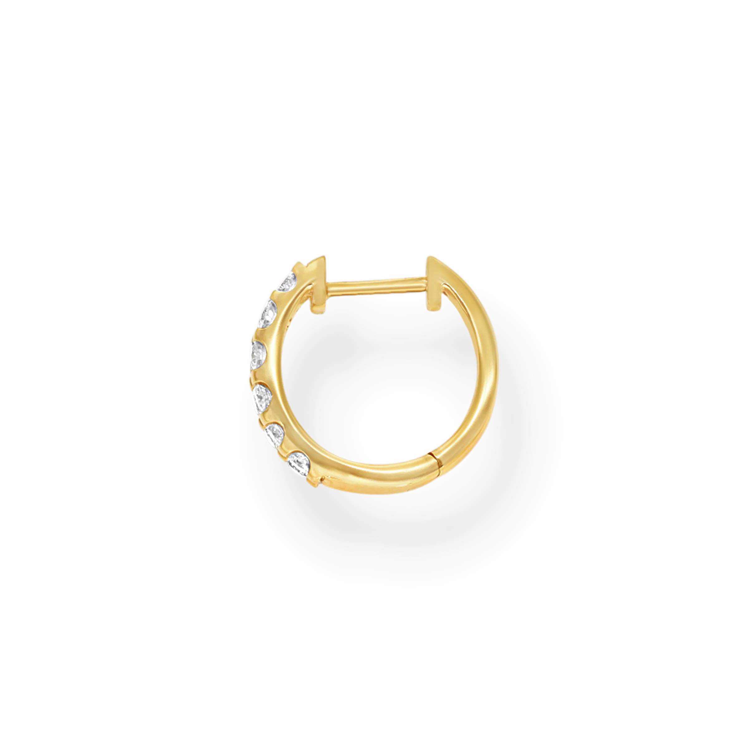 WHITE DIAMOND HOOP EARRINGS - Image 3