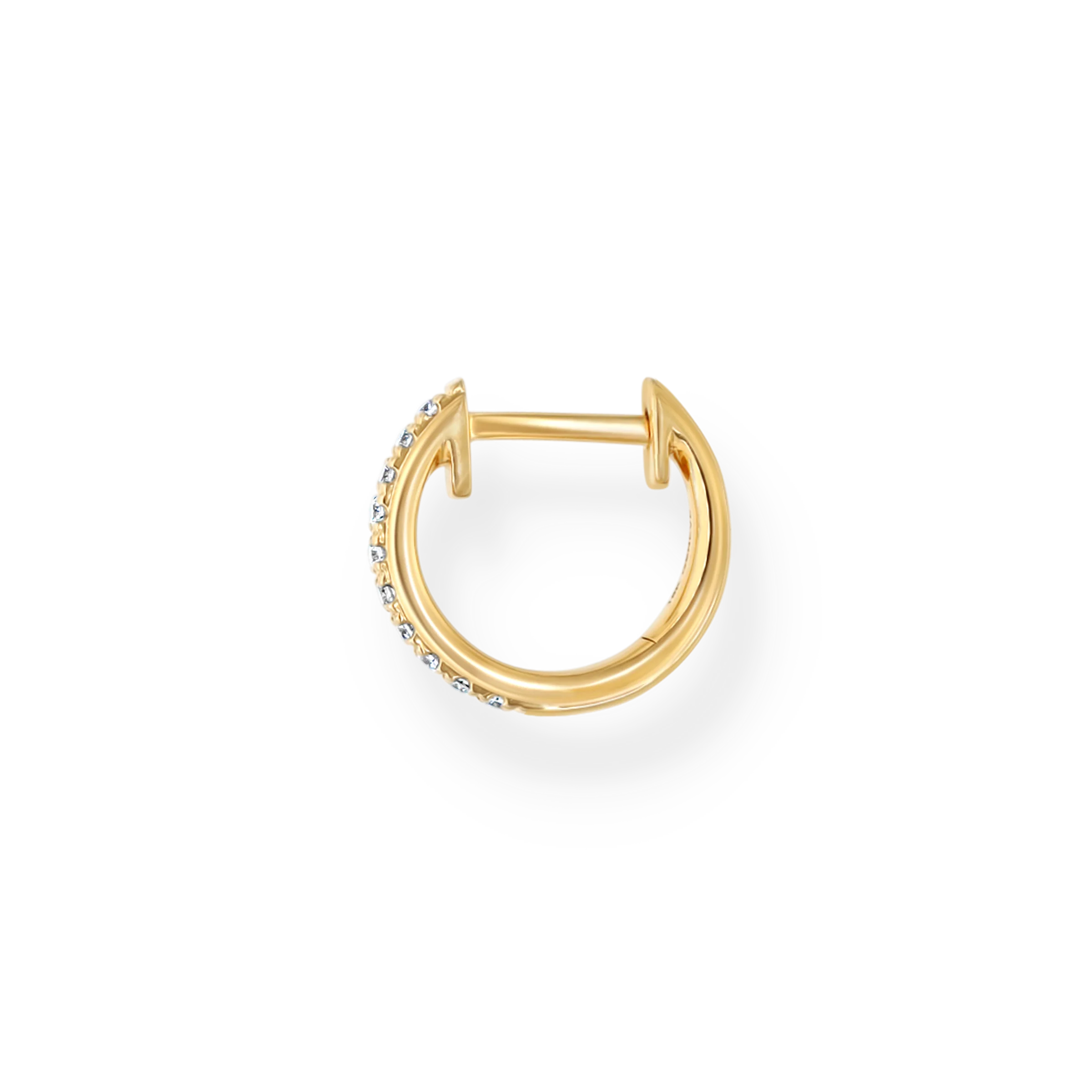 WHITE DIAMOND HOOP EARRINGS - Image 3