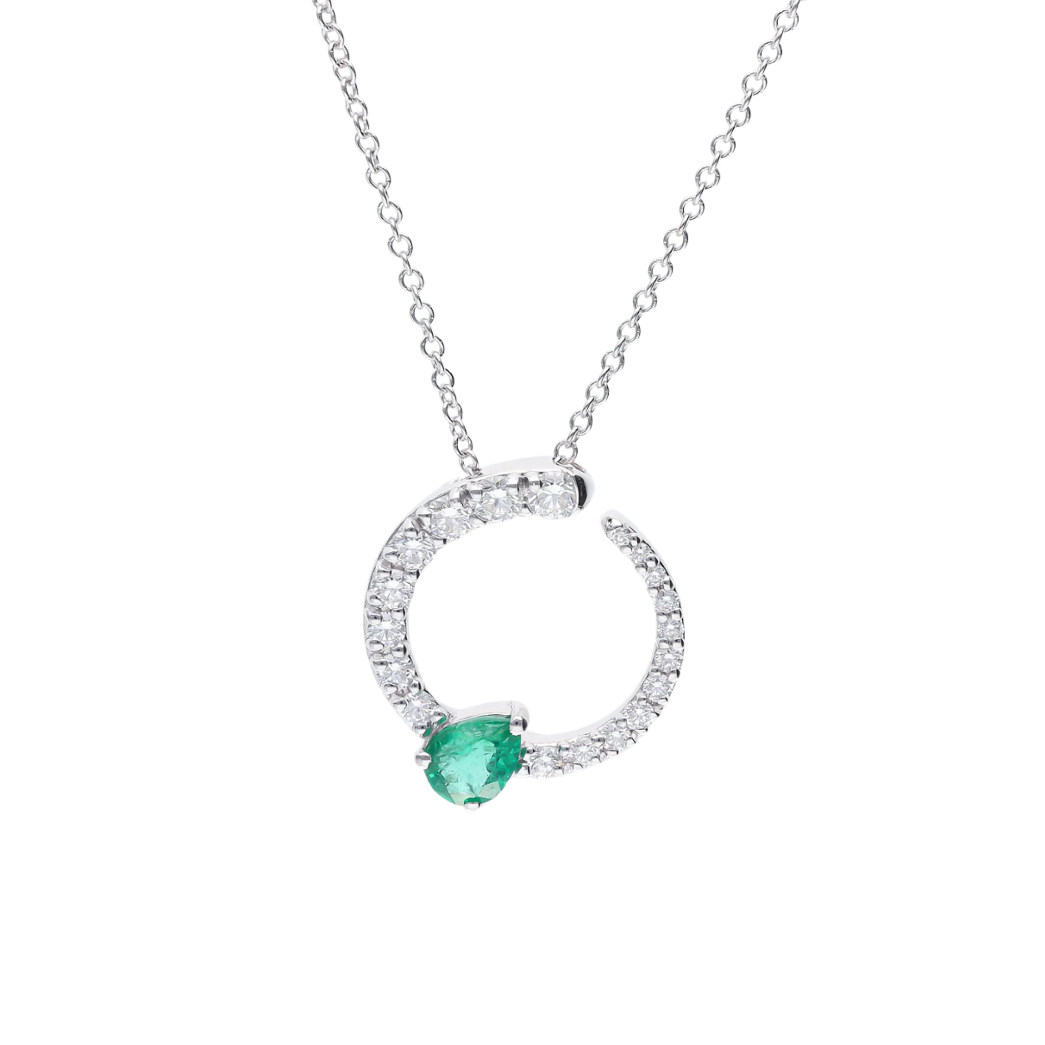 WHITE GOLD HALO NECKLACE - Image 2