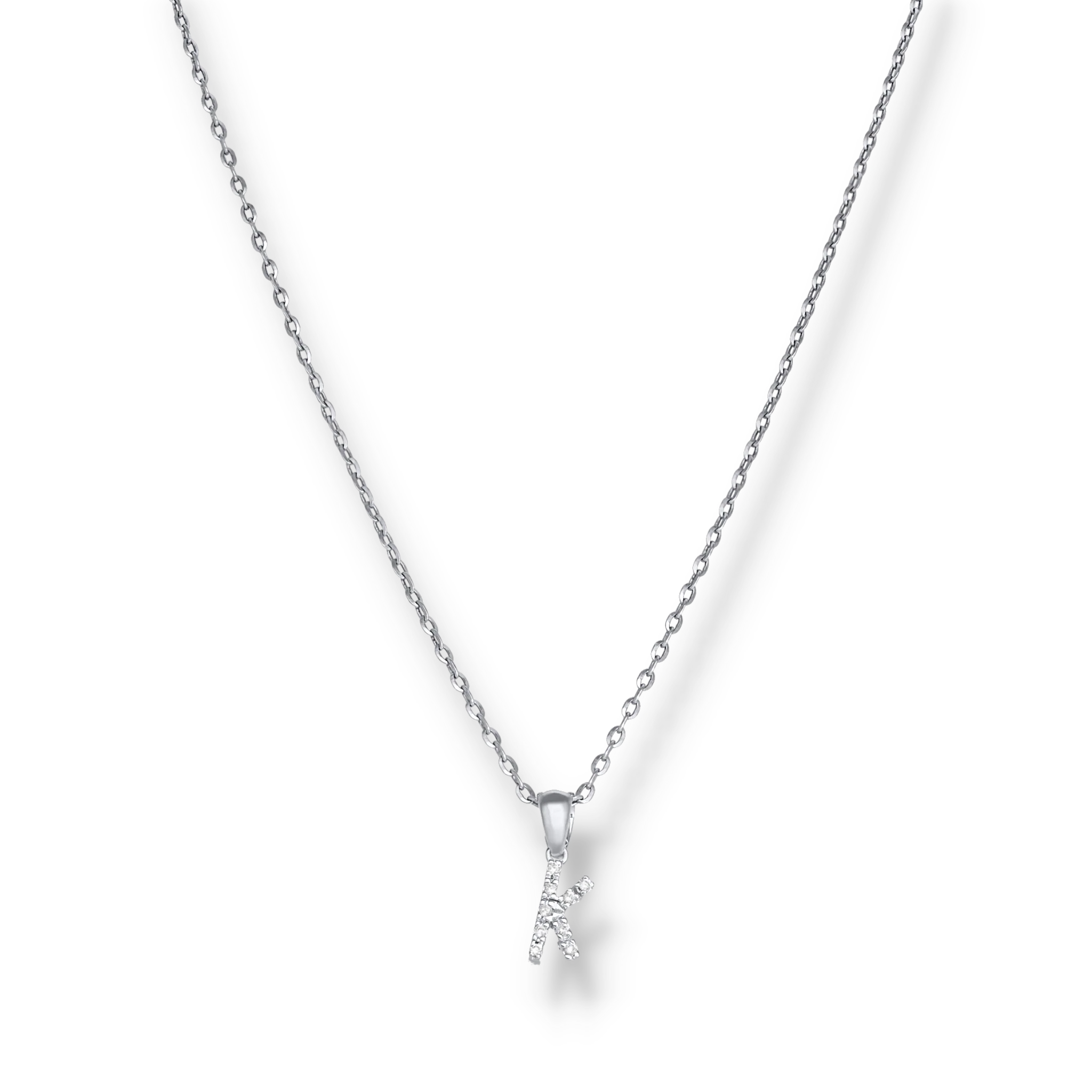 WHITE DIAMOND INITIAL PENDANT - Image 3