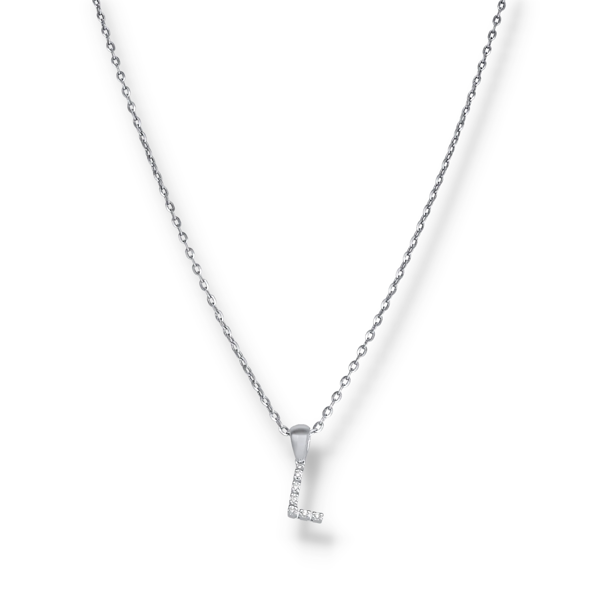 WHITE DIAMOND INITIAL PENDANT - Image 3