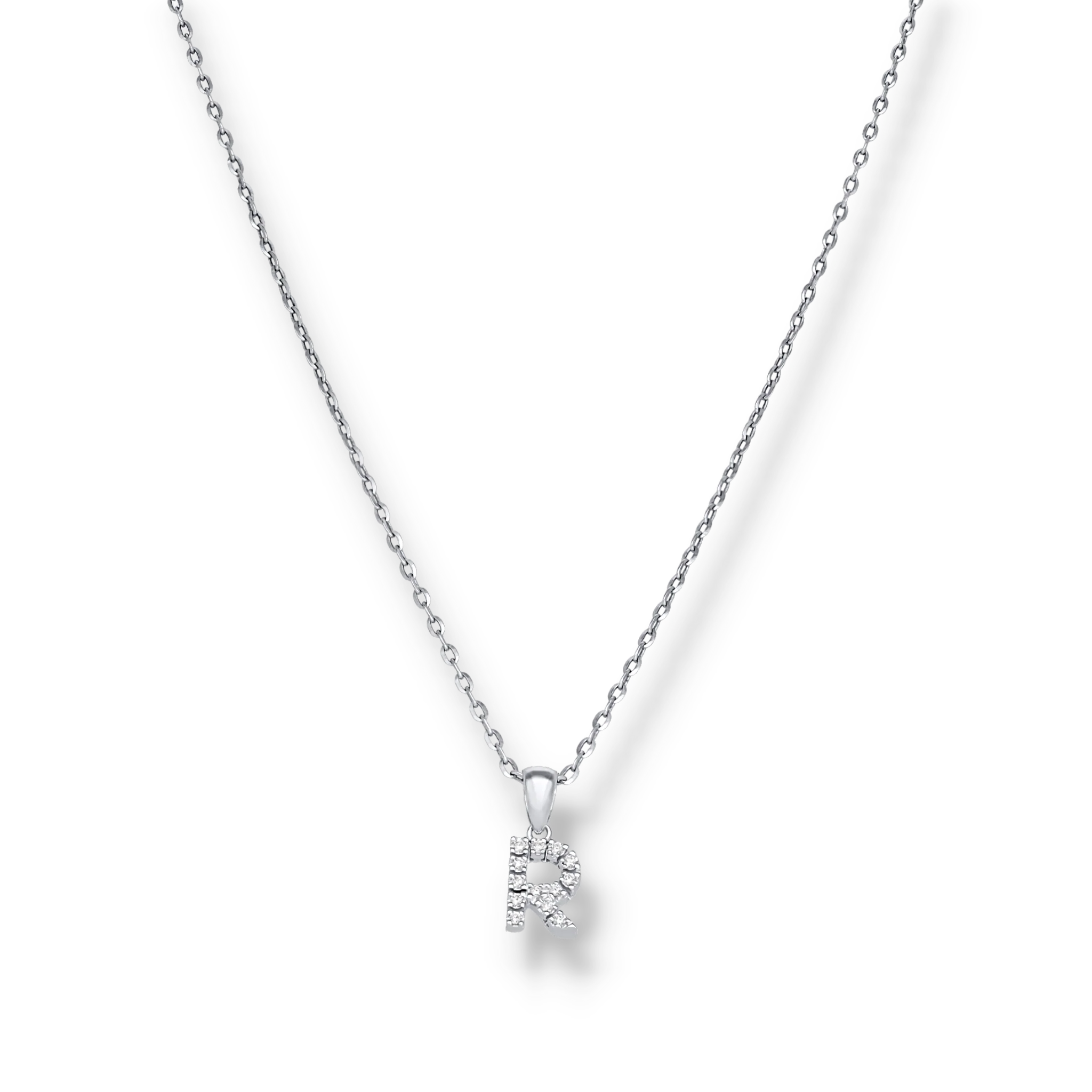 WHITE DIAMOND INITIAL PENDANT - Image 3