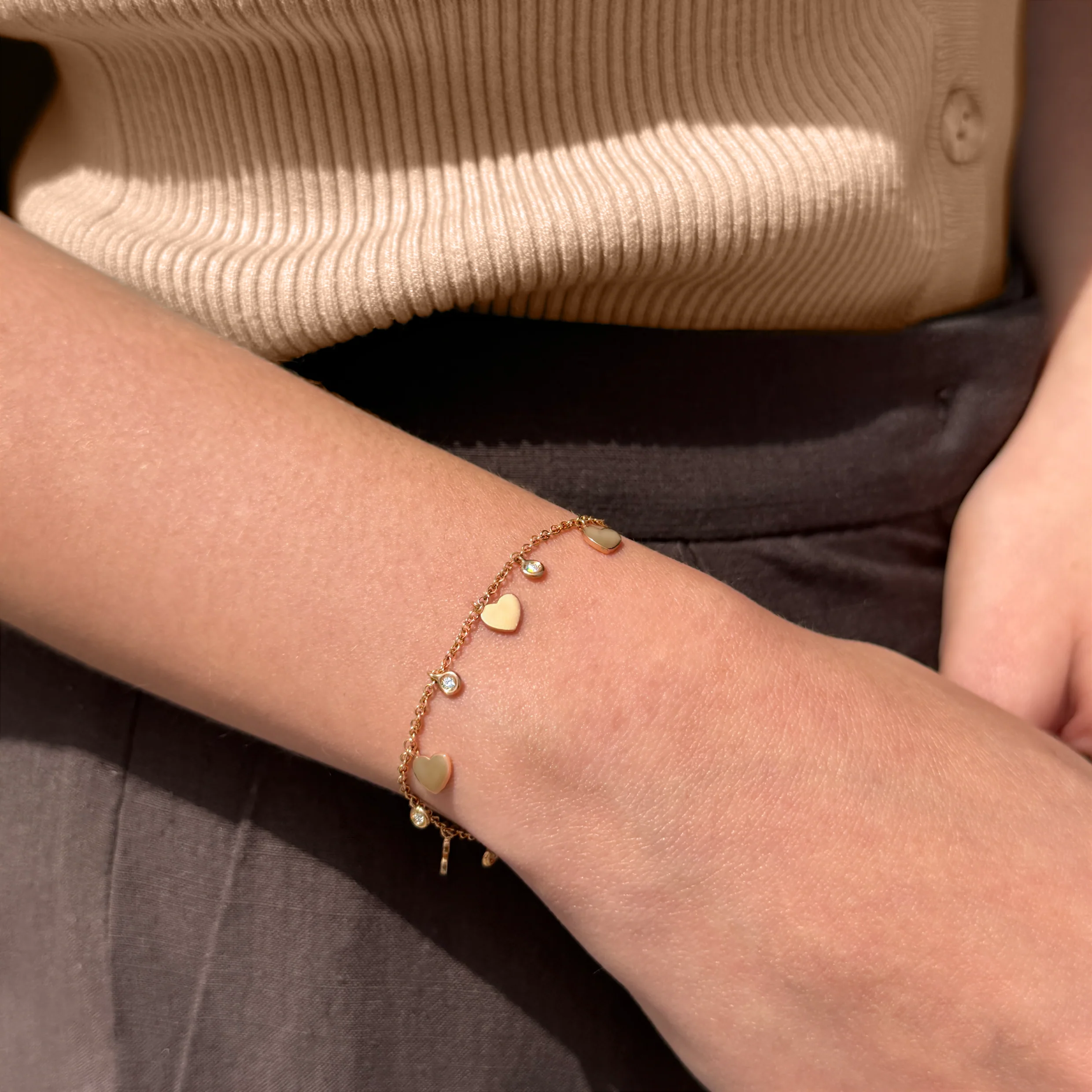 WHITE DIAMOND CHAIN BRACELET - Image 2