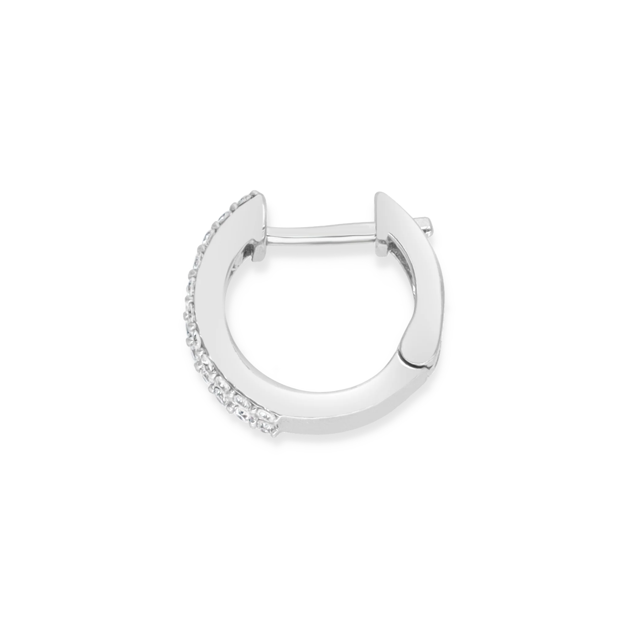 WHITE DIAMOND HOOP EARRINGS - Image 3