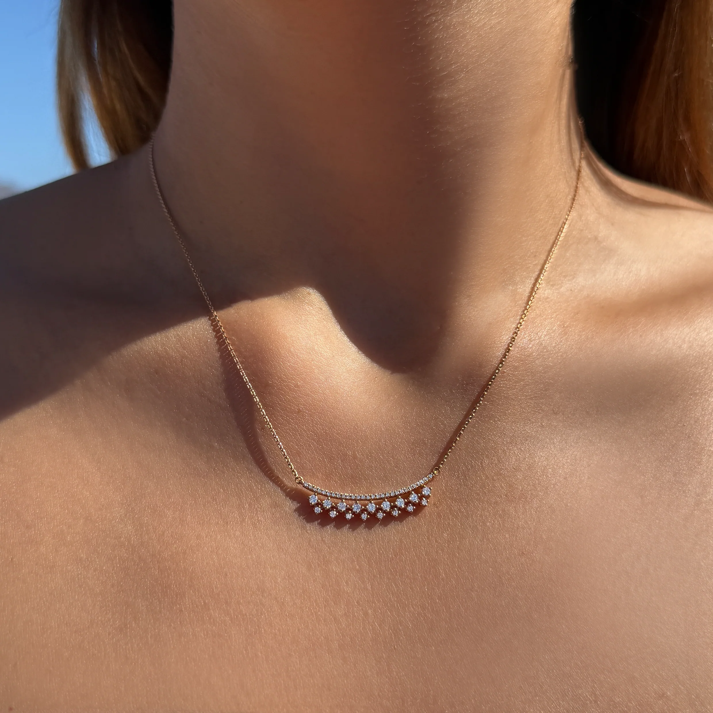 WHITE DIAMOND CLUSTER NECKLACE - Image 4