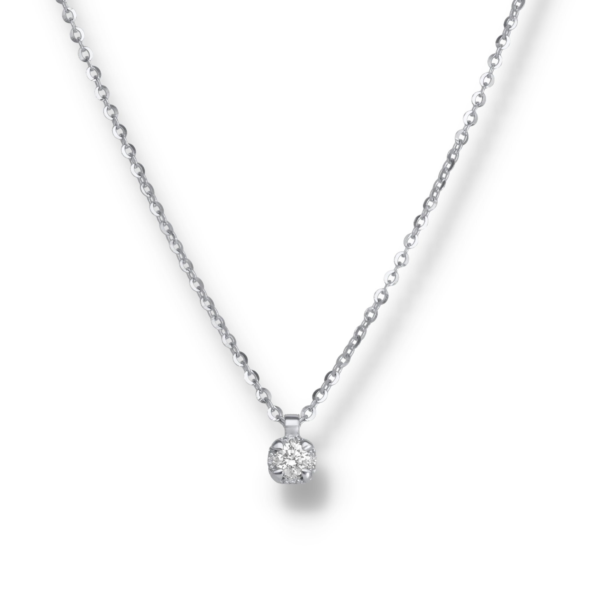 WHITE DIAMOND CLUSTER NECKLACE - Image 2