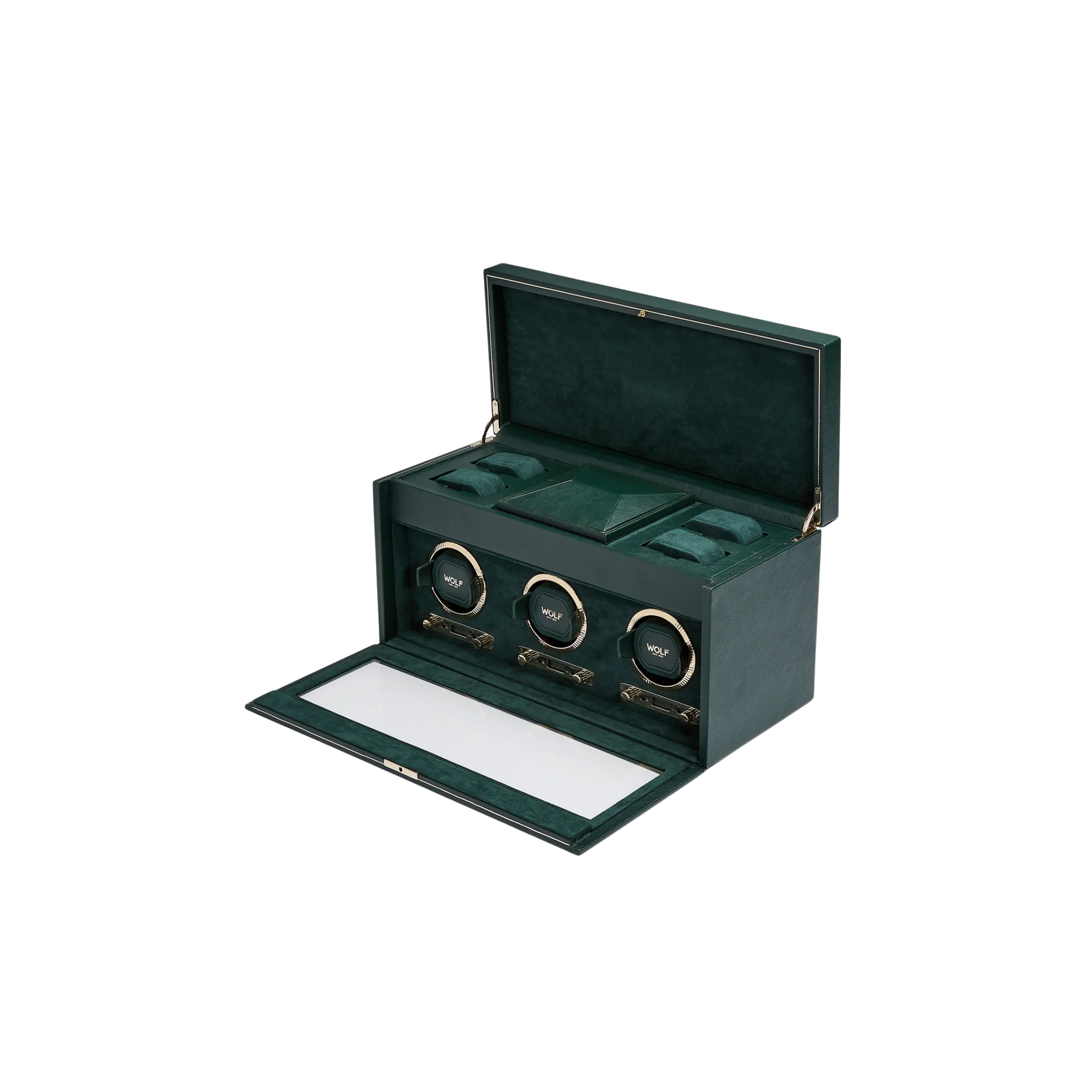BRITISH RACING TRIPLE WATCH WINDER WITH STORAGE - Image 3